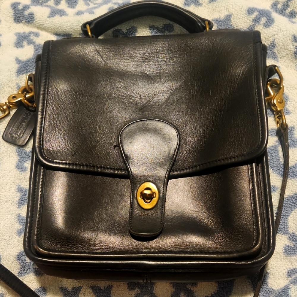 Coach Station Black Leather Women's Bag